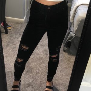 Black ripped Hollister Jeans